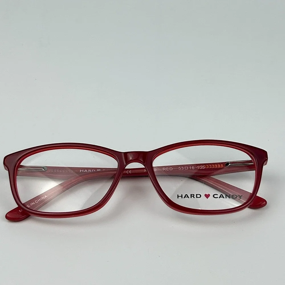Hard Candy HC39 Womens Eyeglasses Frame Red Plastic Full Rim 53-16-135 mm